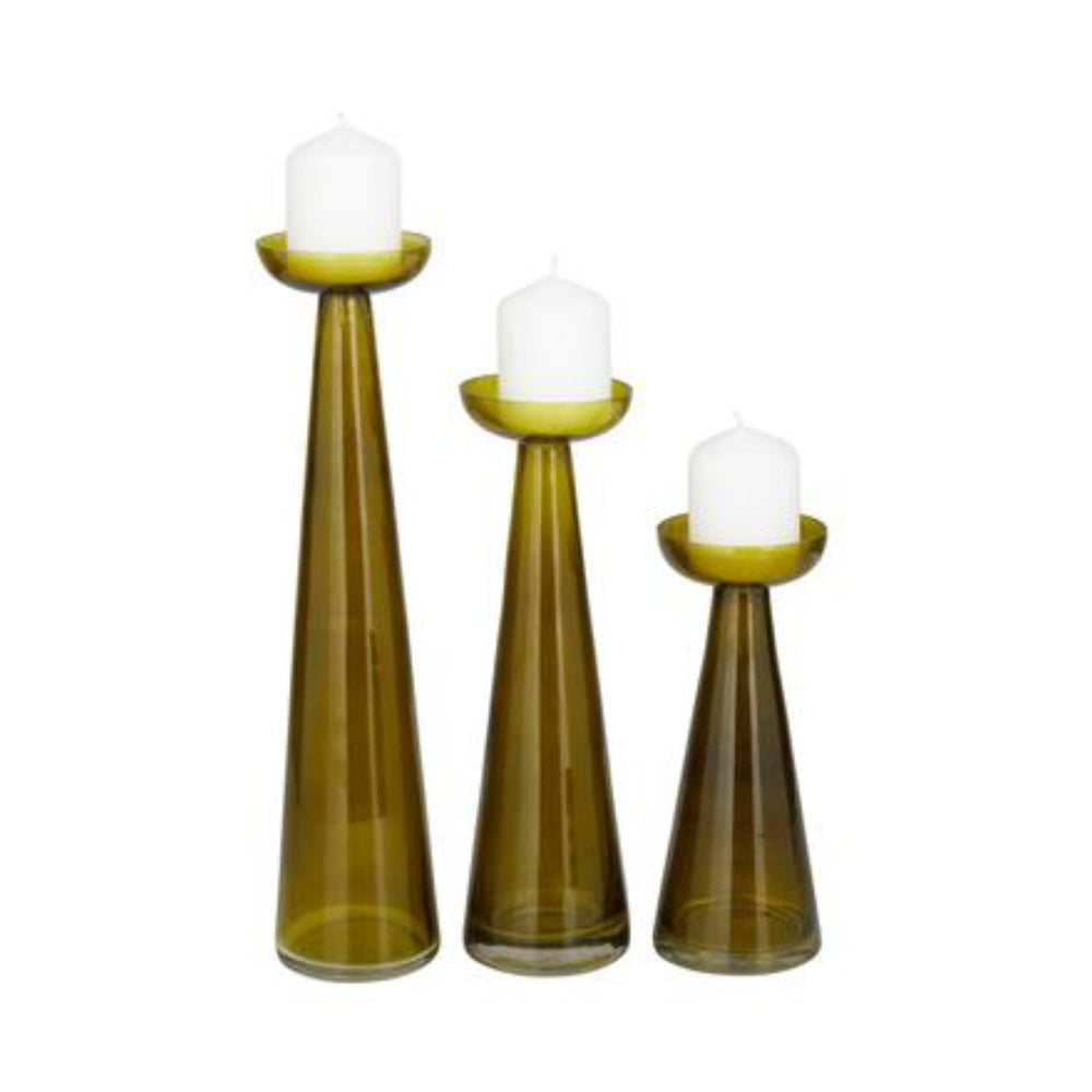 Decor Mache Candle Holder (Set of 3) - Yellow