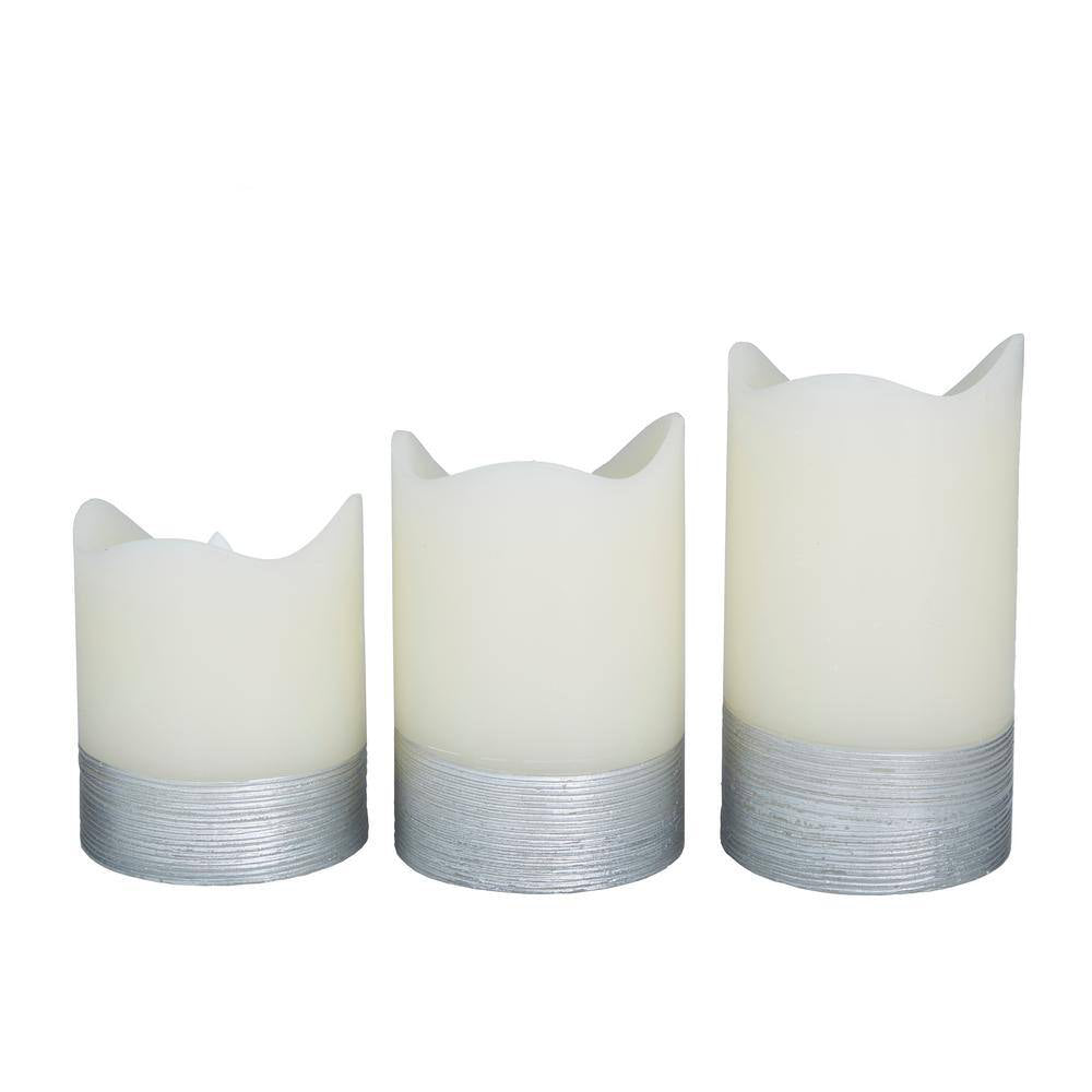 Decor Mache Traditional Flameless Candle (Set of 3) - White