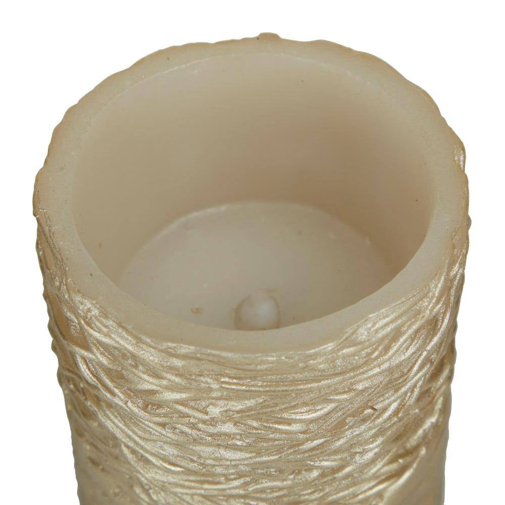 Decor Mache Traditional Flameless Candle (Set of 3) - Gold