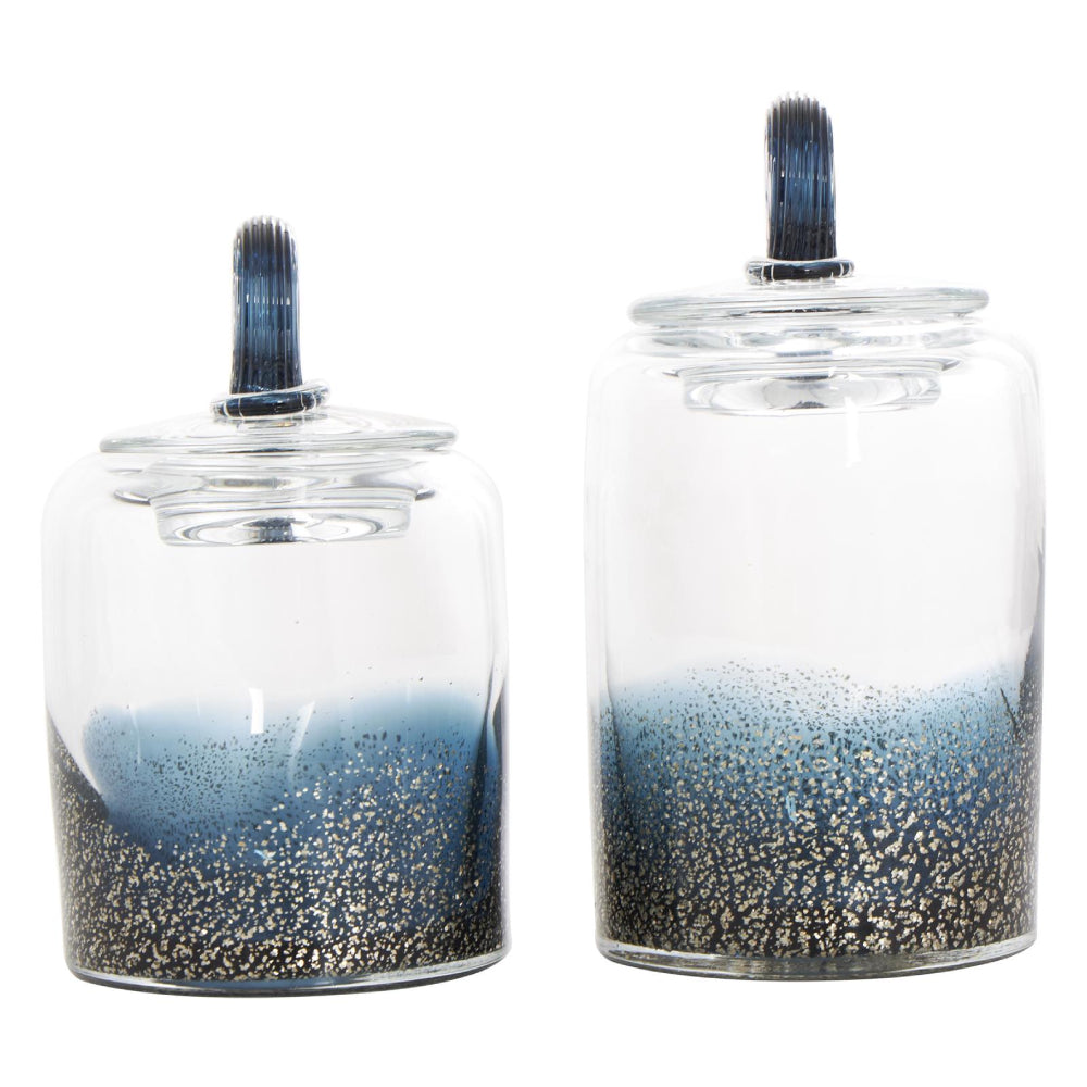 Decor Mache Decorative Jars with Ring Lids (Set of 2)
