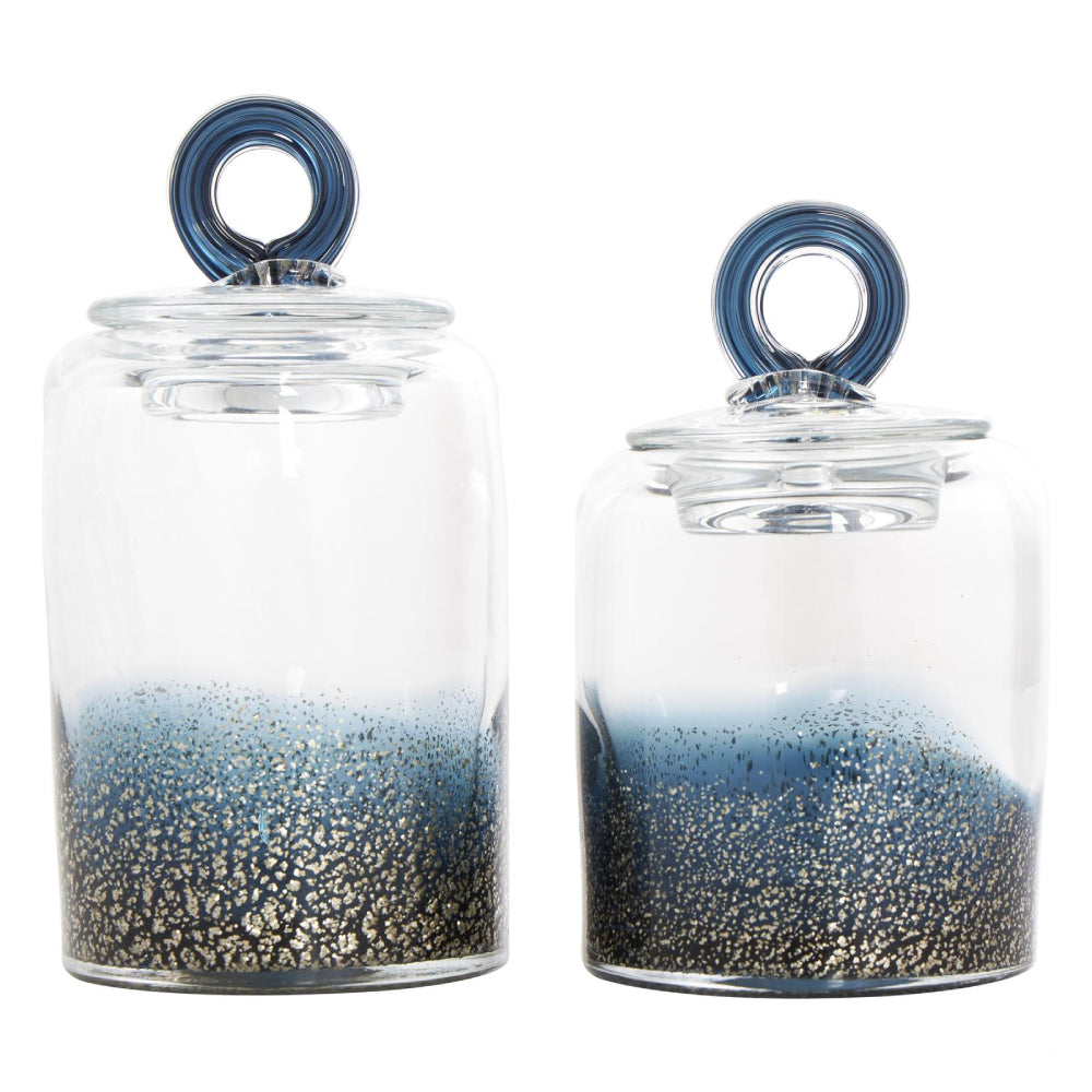 Decor Mache Decorative Jars with Ring Lids (Set of 2)