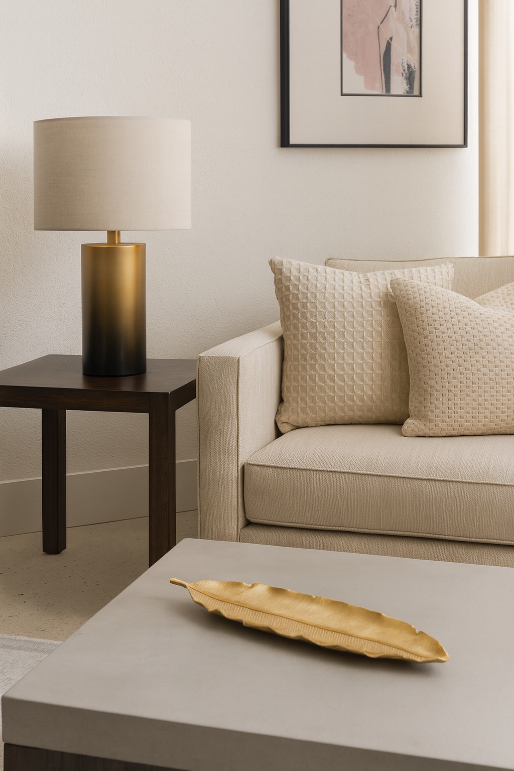 Bandeja de hojas de plátano de poliresina de 20" de Sagebrook Home - Dorada