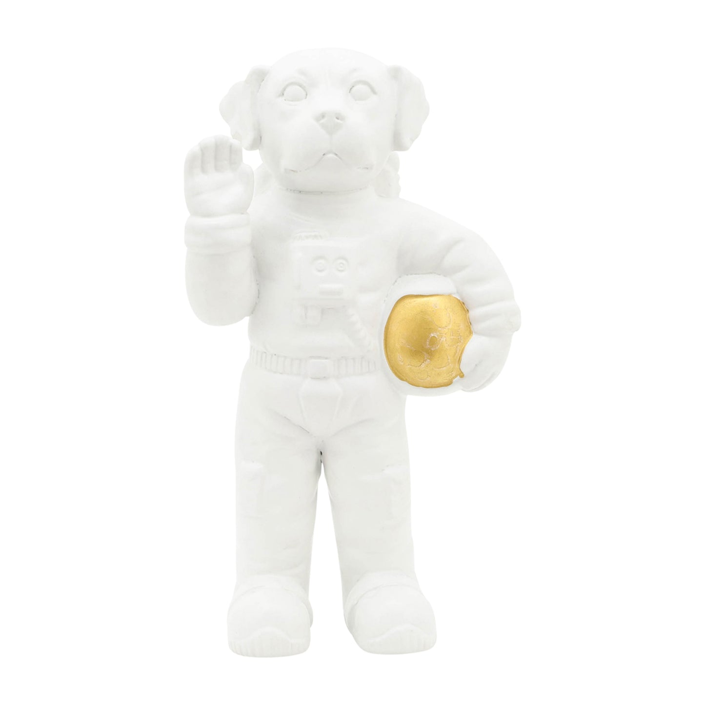 Sagebrook Home 12" Ceramic Astro Dog Decor - White/Gold