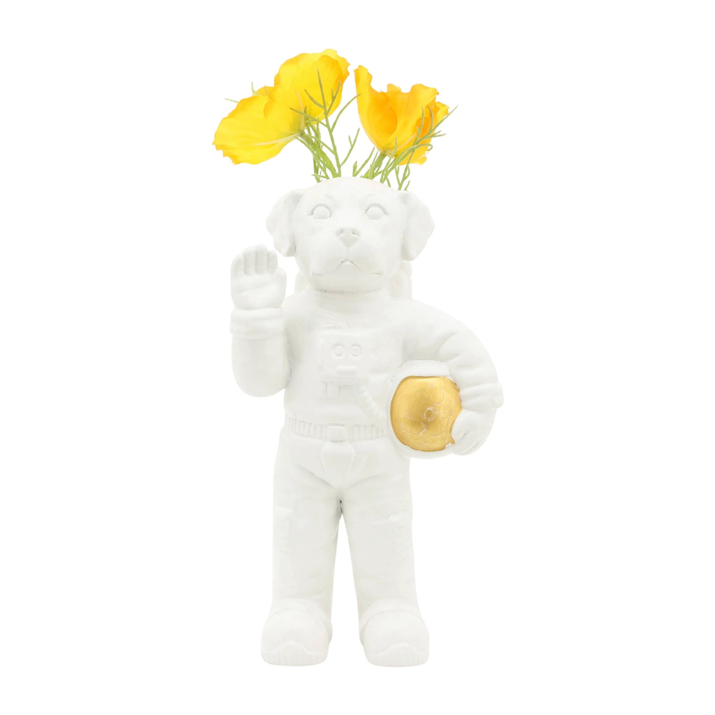 Sagebrook Home 12" Ceramic Astro Dog Decor - White/Gold