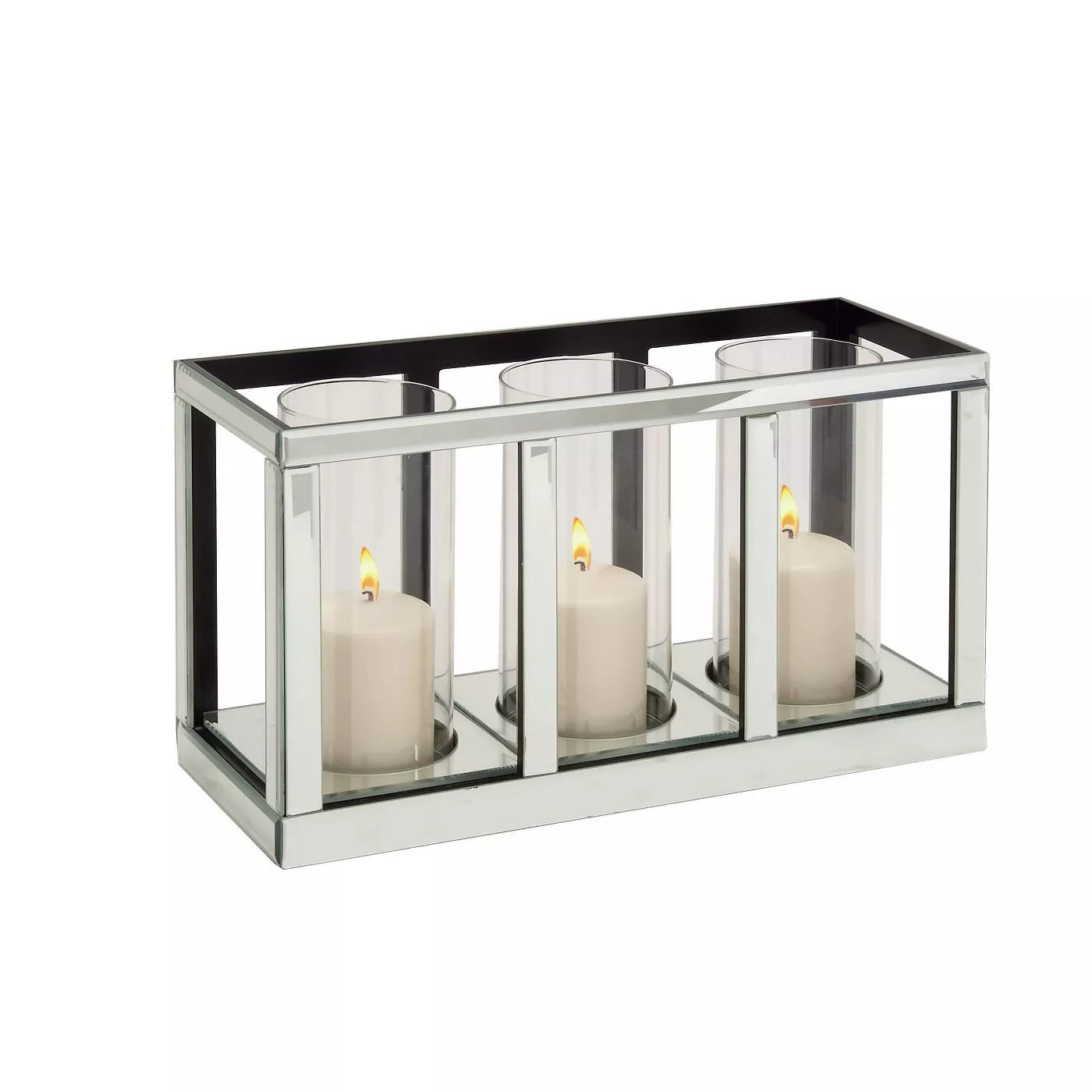 Candelabro de espejo de madera