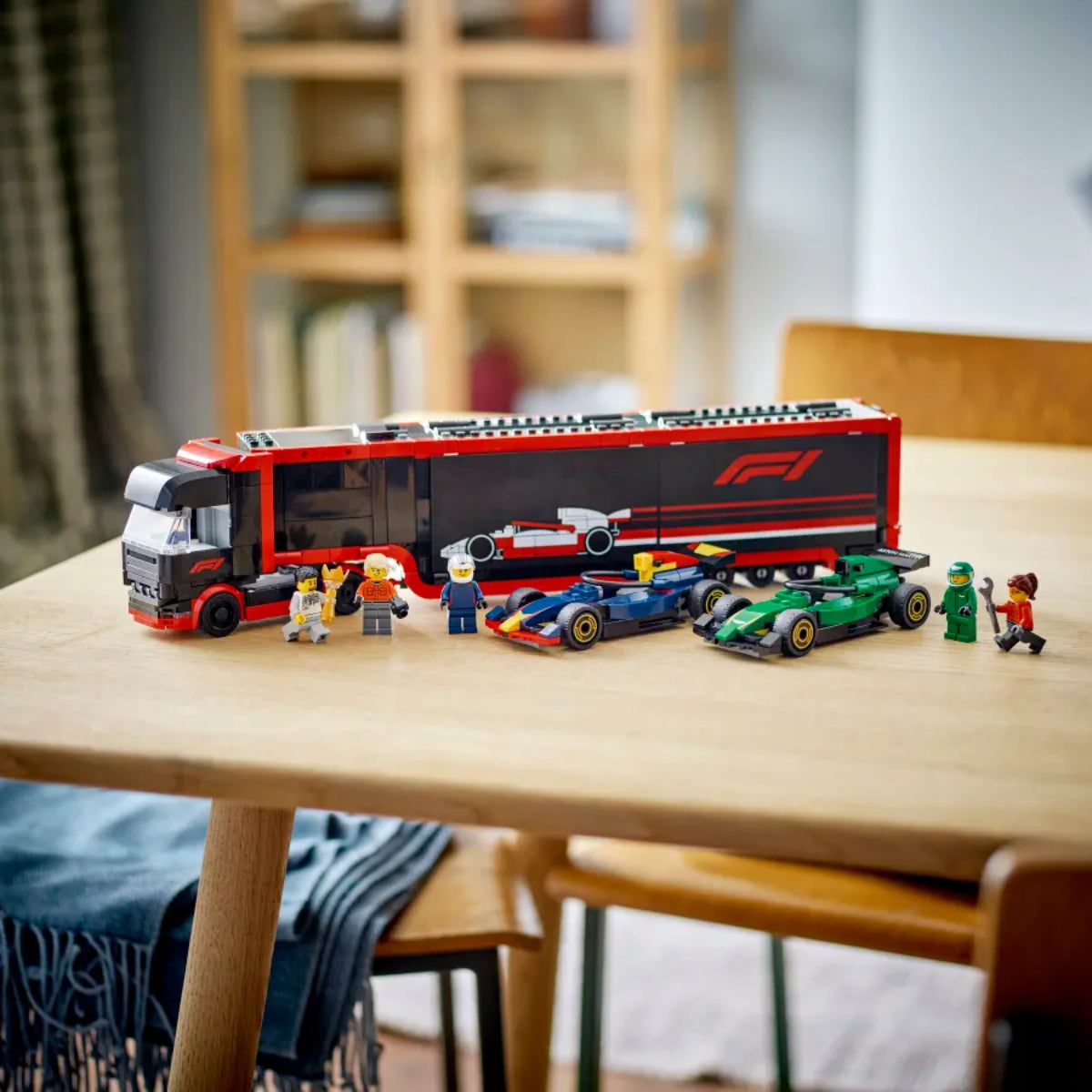 LEGO F1 Truck with RB20 and AMR24 Cars Building Toy Set (1086-Pieces)