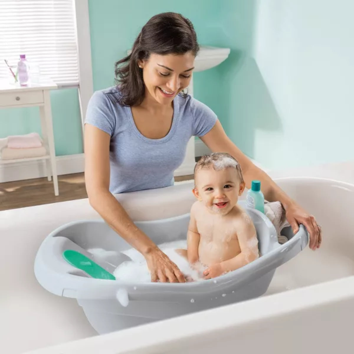 Ingenuity Summer Comfy Clean Deluxe Tub with 3-in-1 Removable Sling and Padded Backrest - Gray