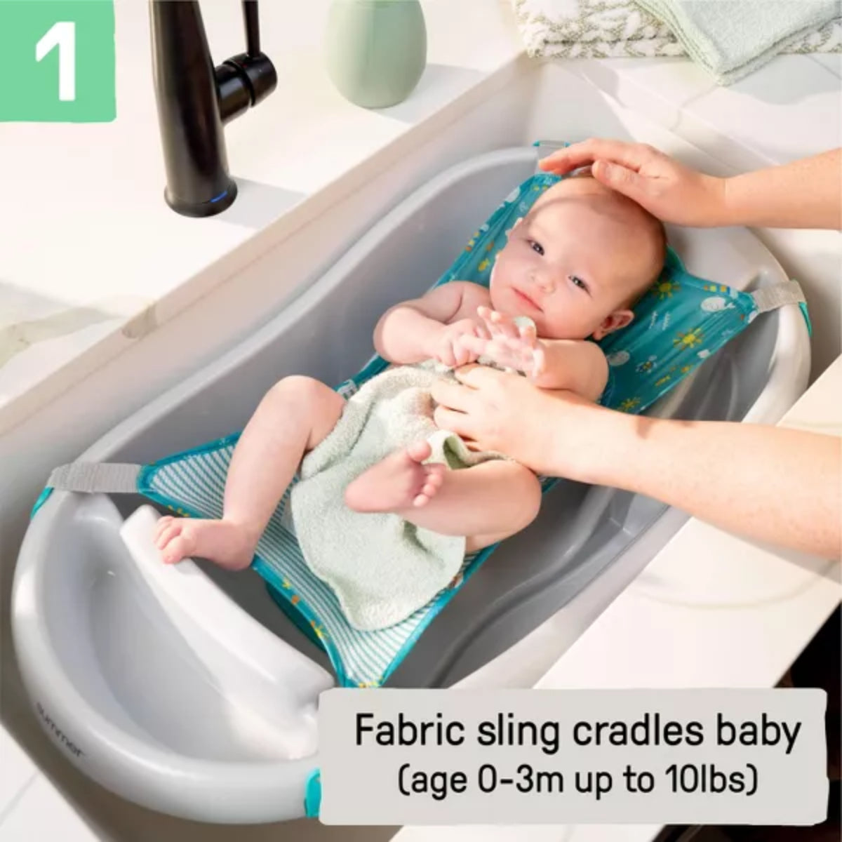 Ingenuity Summer Comfy Clean Deluxe Tub with 3-in-1 Removable Sling and Padded Backrest - Gray