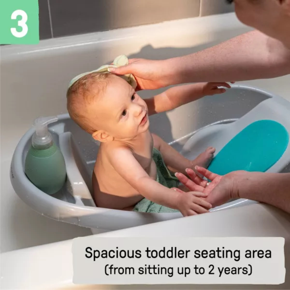 Ingenuity Summer Comfy Clean Deluxe Tub with 3-in-1 Removable Sling and Padded Backrest - Gray