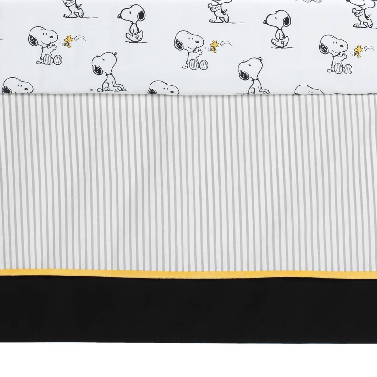 Lambs & Ivy Classic Snoopy Baby Bedding Set (3 Piece)- Black/White