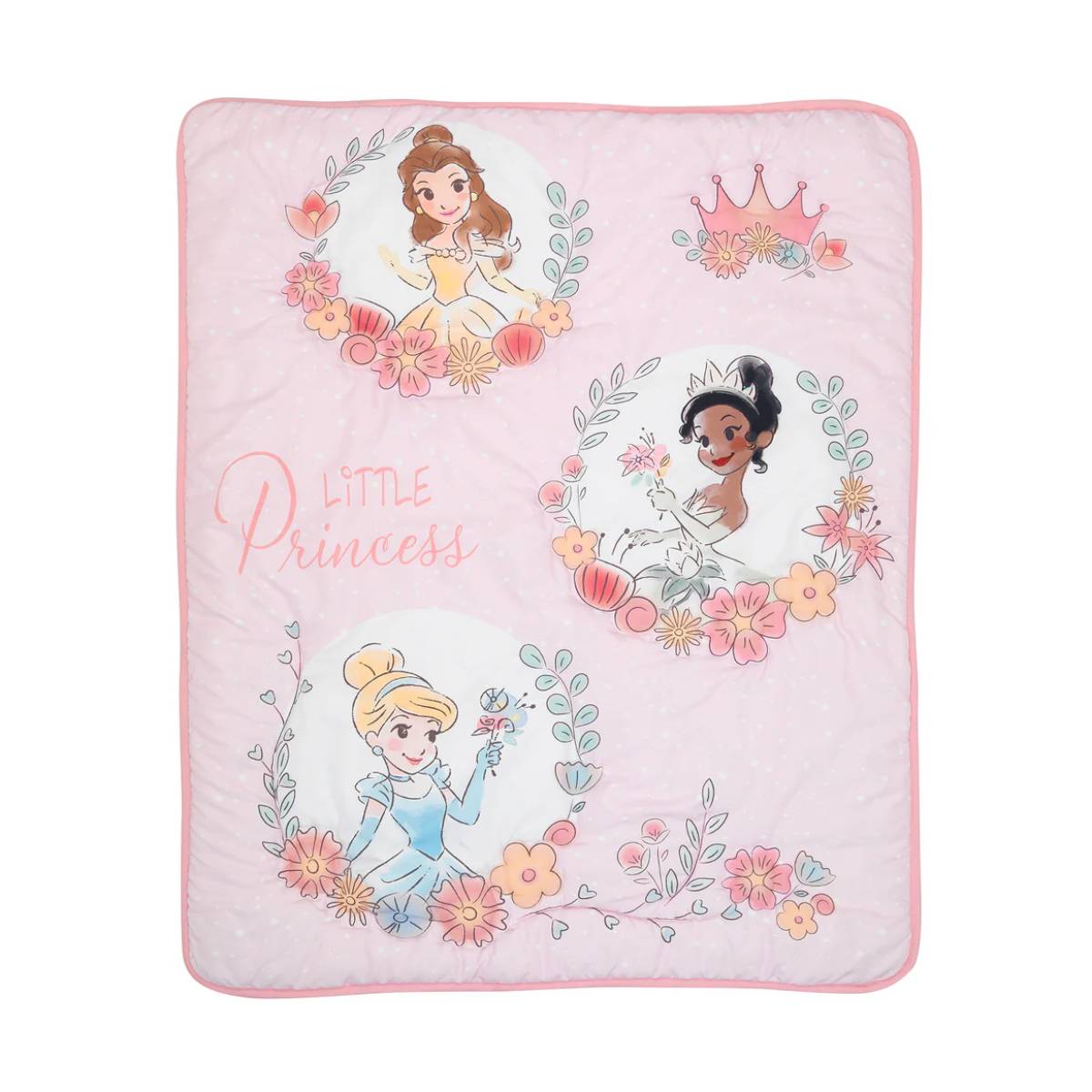 Lambs & Ivy Disney Princesses Nursery Baby Crib Bedding Set (3 Piece) - Pink