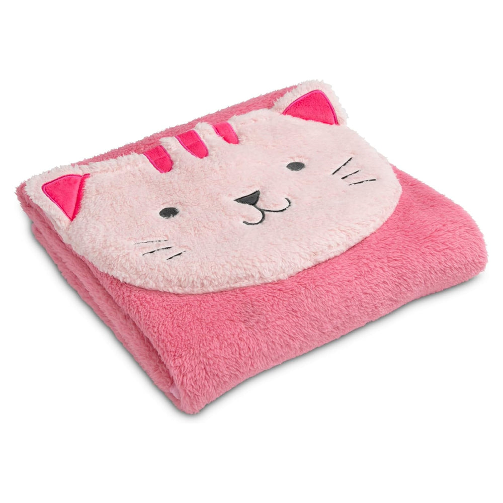 Manta de sherpa con bolsillo de almacenamiento para niños de Delta: gato magenta