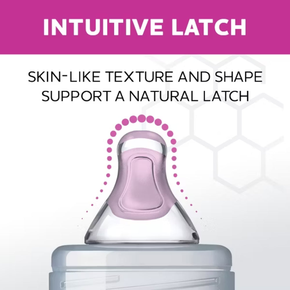 Chicco Duo Intui-Latch Stage 1 Slow Flow Baby Bottle Nipple (2-Piece) - Clear