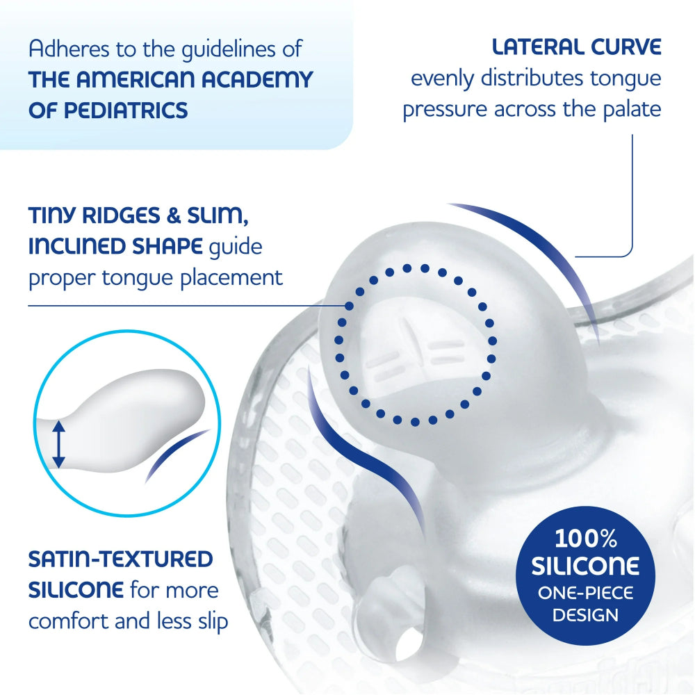 Chupete de una pieza de silicona PhysioForma Luxe de Chicco, de 0 a 6 meses, color rubor