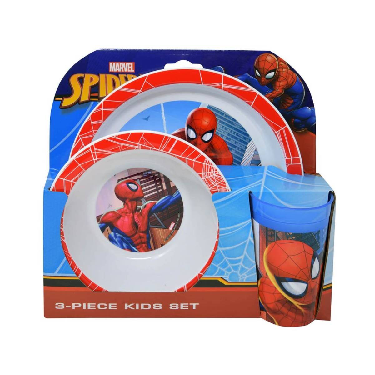 UPD Marvel Spiderman Dinner Set (3 Piece) - Red/White