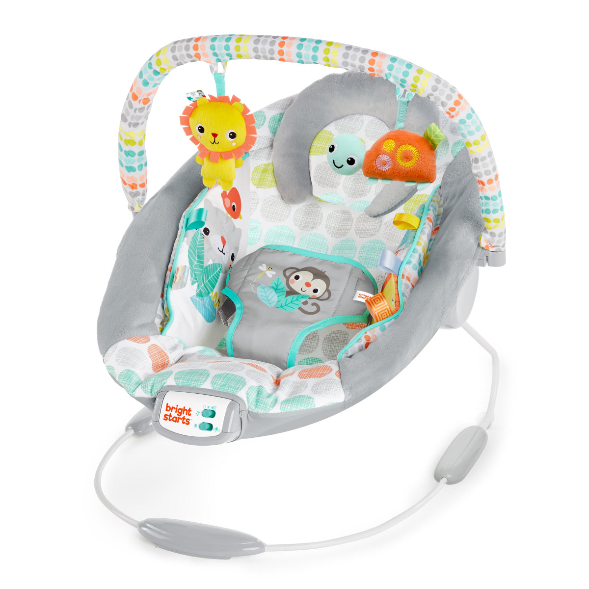 Bright Starts Bouncer Seat with Soothing Vibration and Melodies - Whimsical Wild