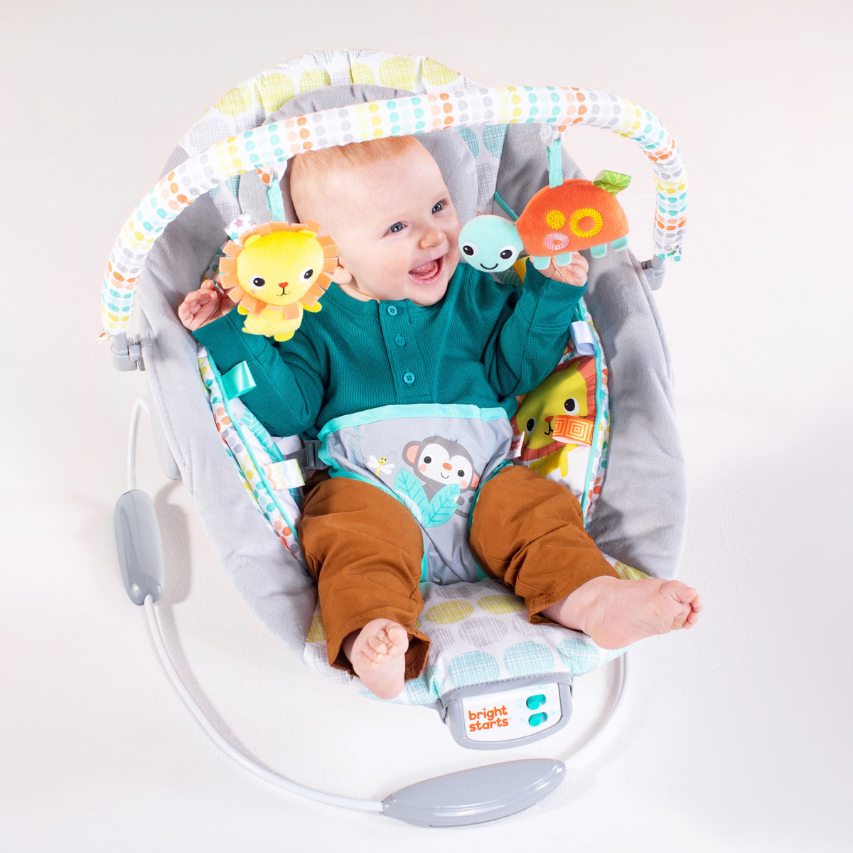 Bright Starts Bouncer Seat with Soothing Vibration and Melodies - Whimsical Wild