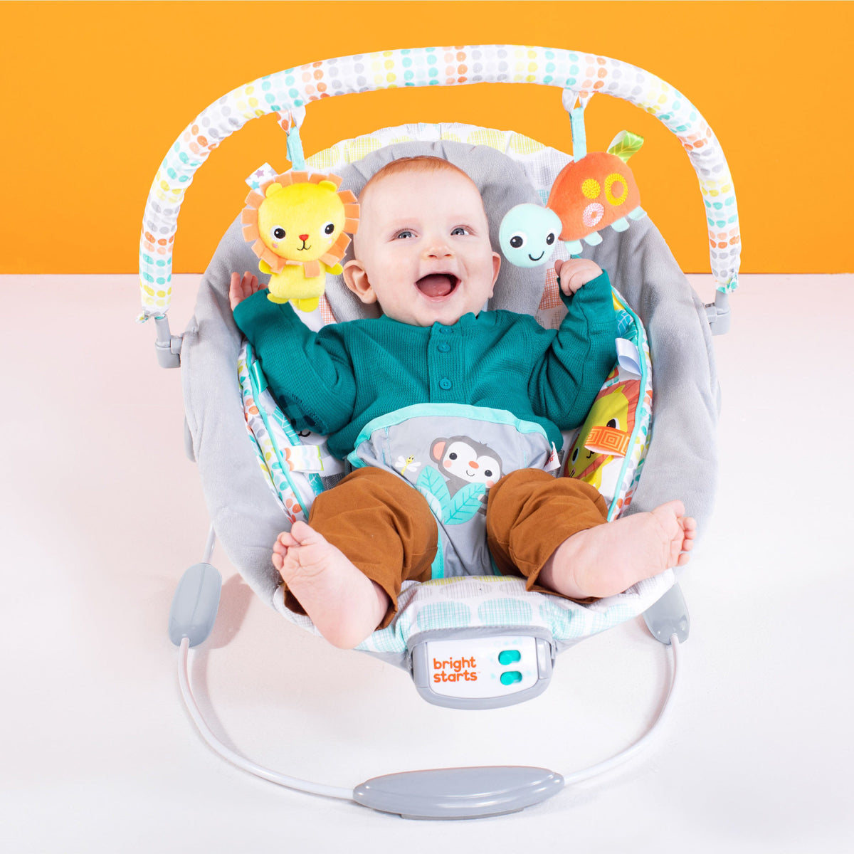 Bright Starts Bouncer Seat with Soothing Vibration and Melodies - Whimsical Wild