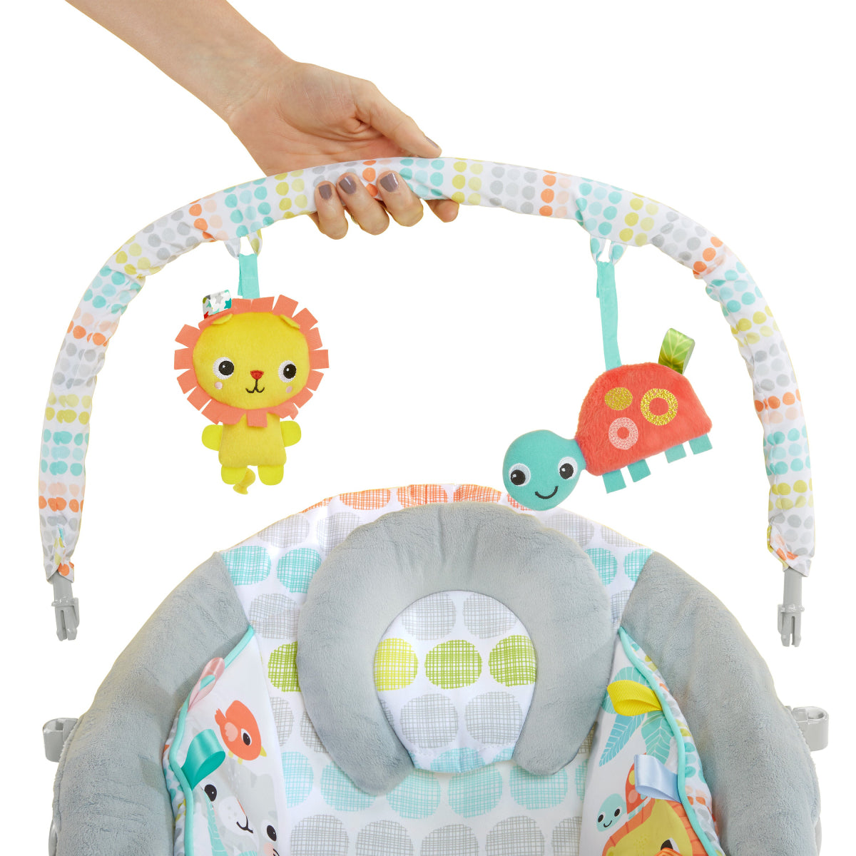 Bright Starts Bouncer Seat with Soothing Vibration and Melodies - Whimsical Wild