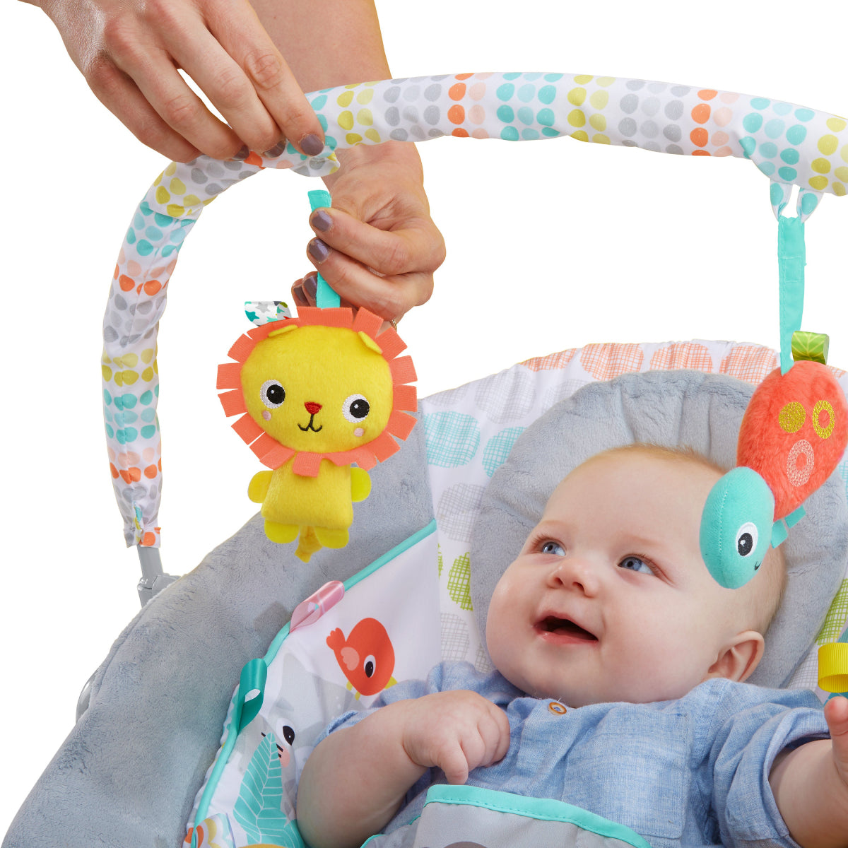 Bright Starts Bouncer Seat with Soothing Vibration and Melodies - Whimsical Wild