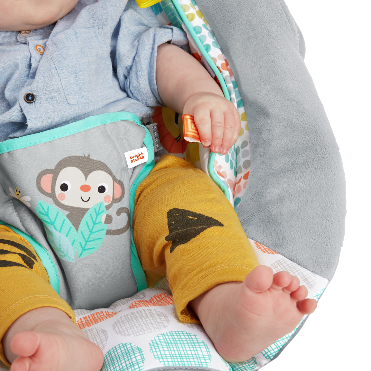 Bright Starts Bouncer Seat with Soothing Vibration and Melodies - Whimsical Wild
