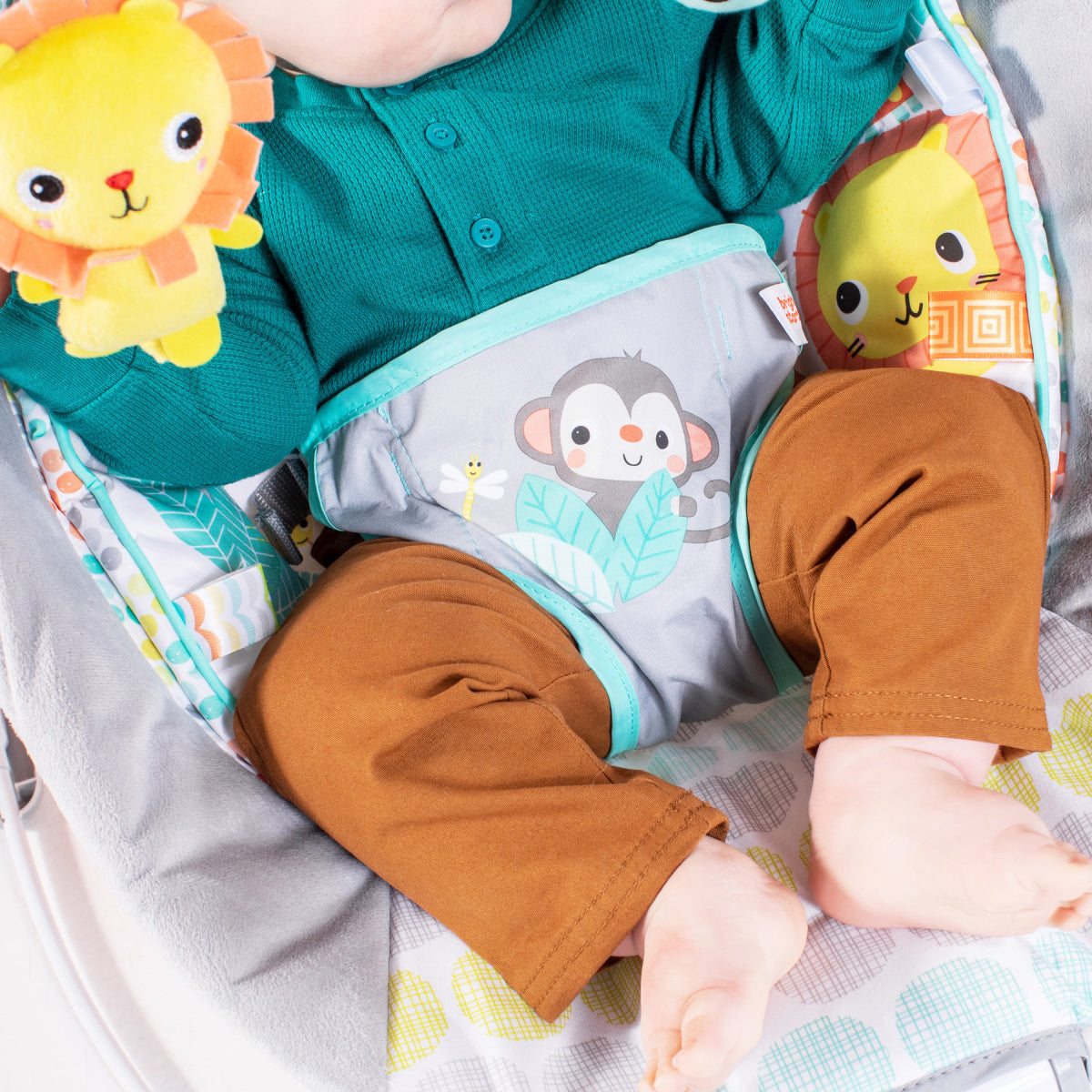 Bright Starts Bouncer Seat with Soothing Vibration and Melodies - Whimsical Wild