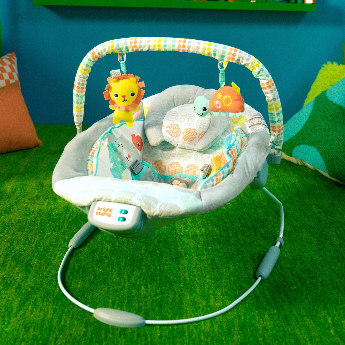 Bright Starts Bouncer Seat with Soothing Vibration and Melodies - Whimsical Wild