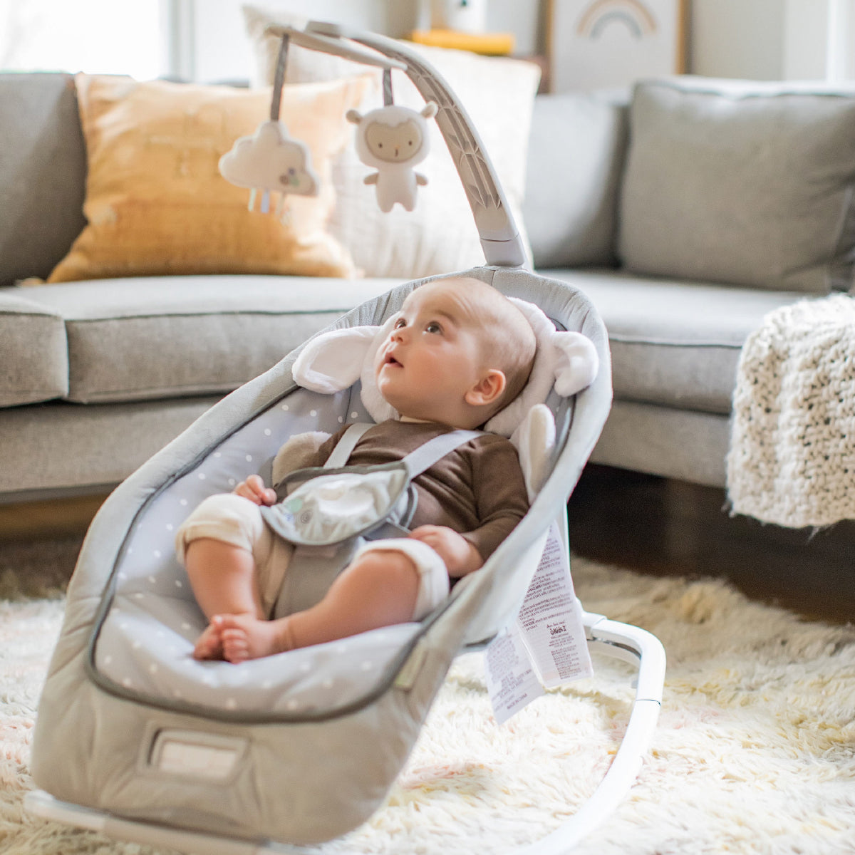 Ingenuity Rocker and Baby Bouncer Seat - Cuddle Lamb
