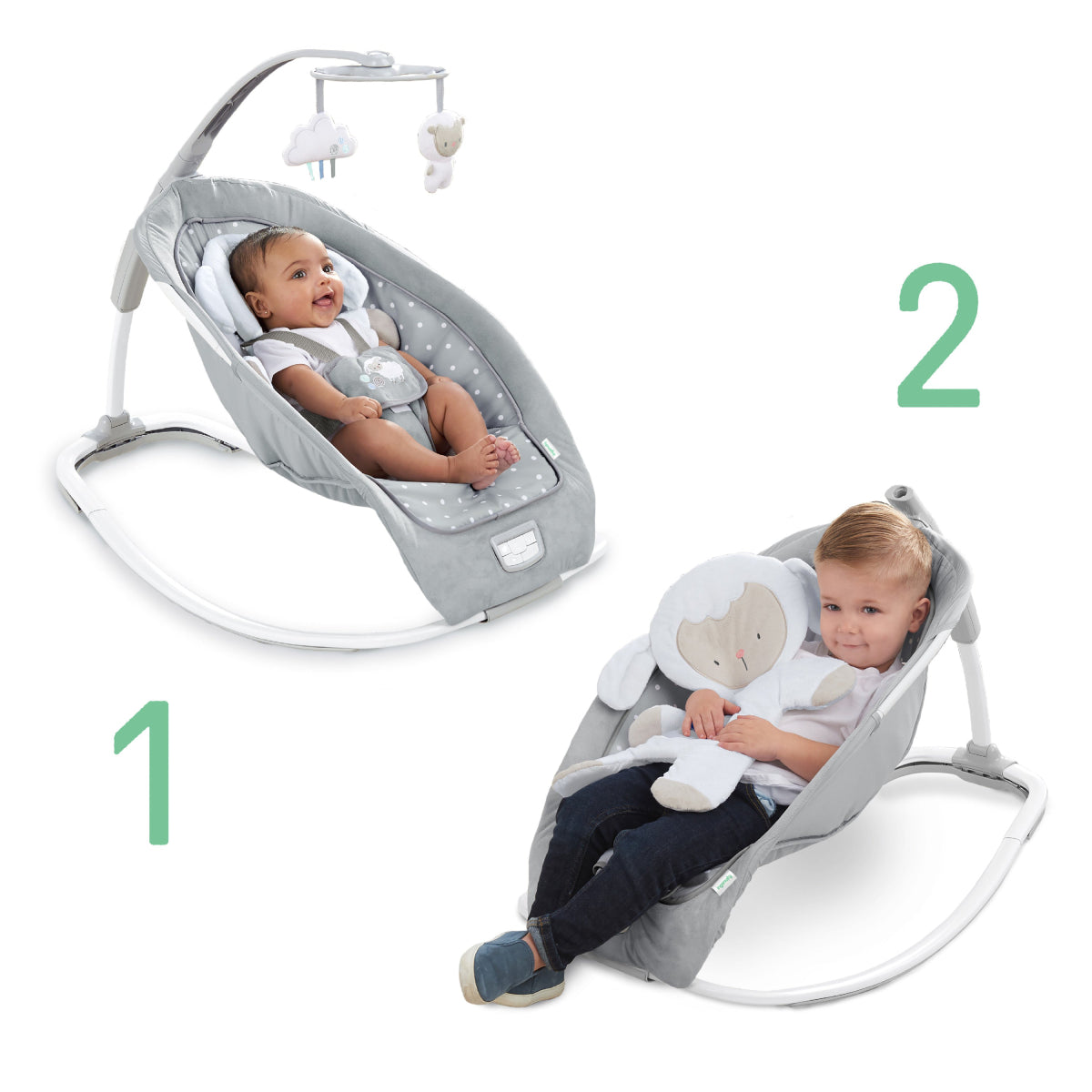 Ingenuity Rocker and Baby Bouncer Seat - Cuddle Lamb
