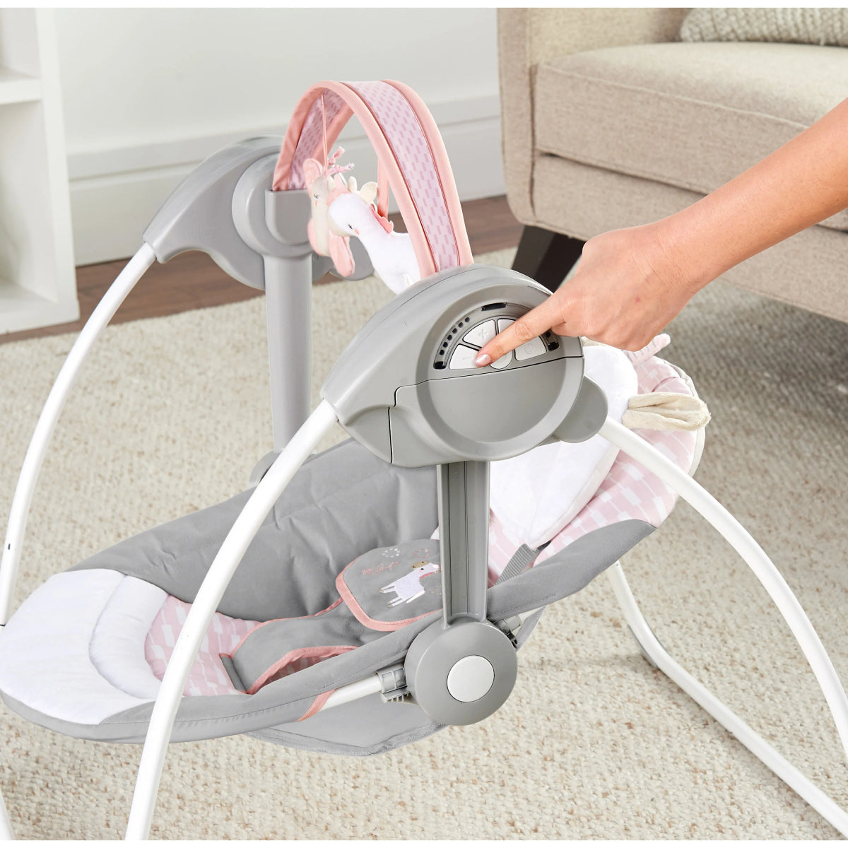 Ingenuity Comfort 2 Go Compact Swing with 5-Point Safety Harness - Gray