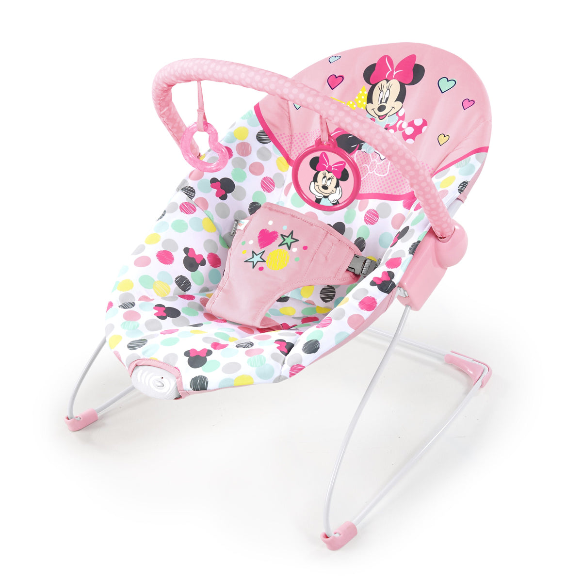 Bright Starts Disney Baby Minnie Mouse Vibrating Baby Bouncer - Spotty Dotty