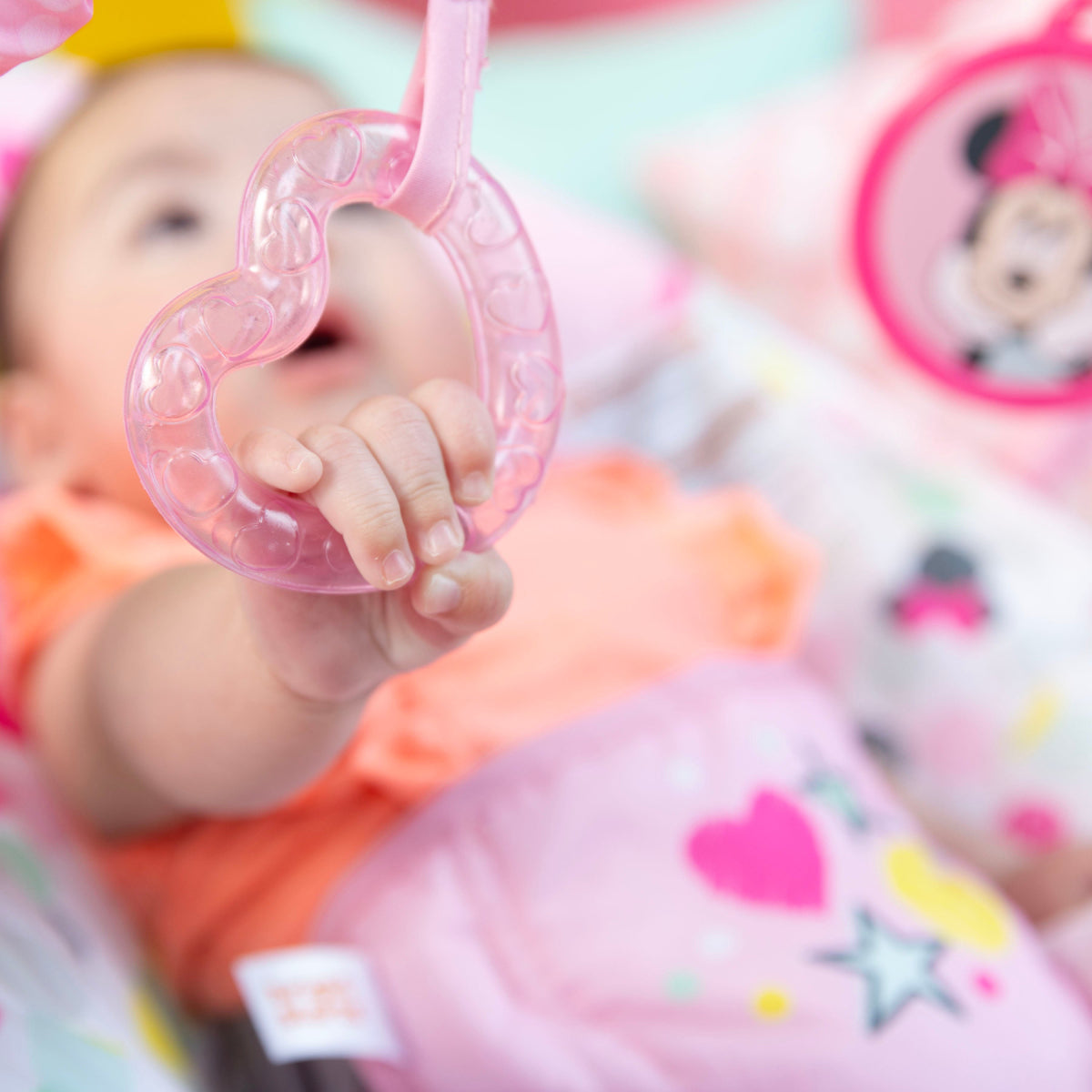 Bright Starts Disney Baby Minnie Mouse Vibrating Baby Bouncer - Spotty Dotty