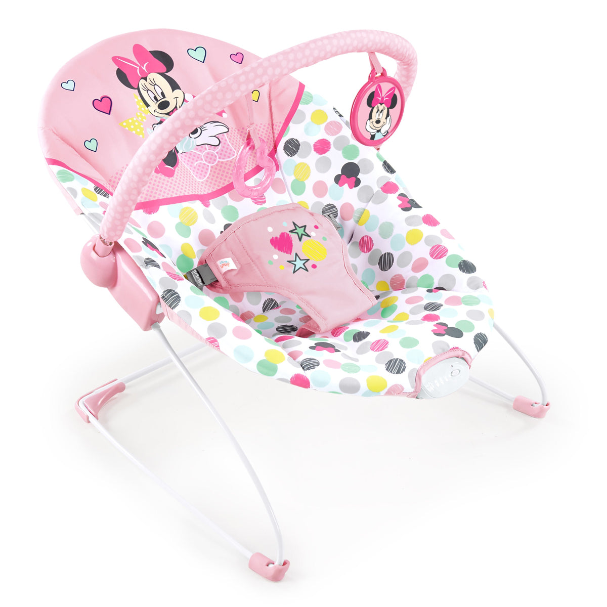 Bright Starts Disney Baby Minnie Mouse Vibrating Baby Bouncer - Spotty Dotty