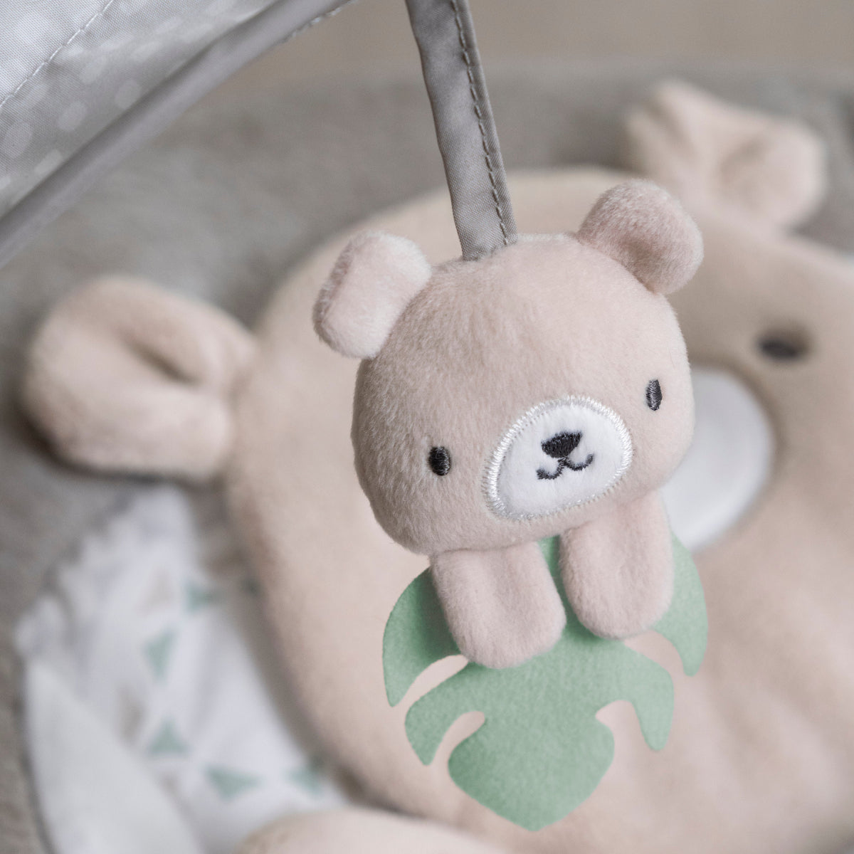 Ingenuity InLighten Baby Bouncer Seat with Light Up Toy Bar - Gray