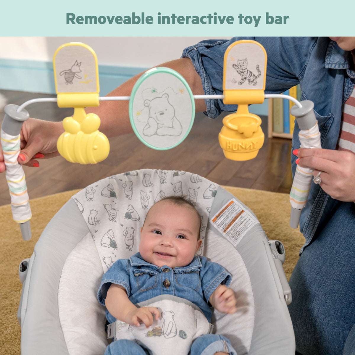 Bright Starts Disney Baby Winnie the Pooh Classic Pals Vibrating Bouncer - White