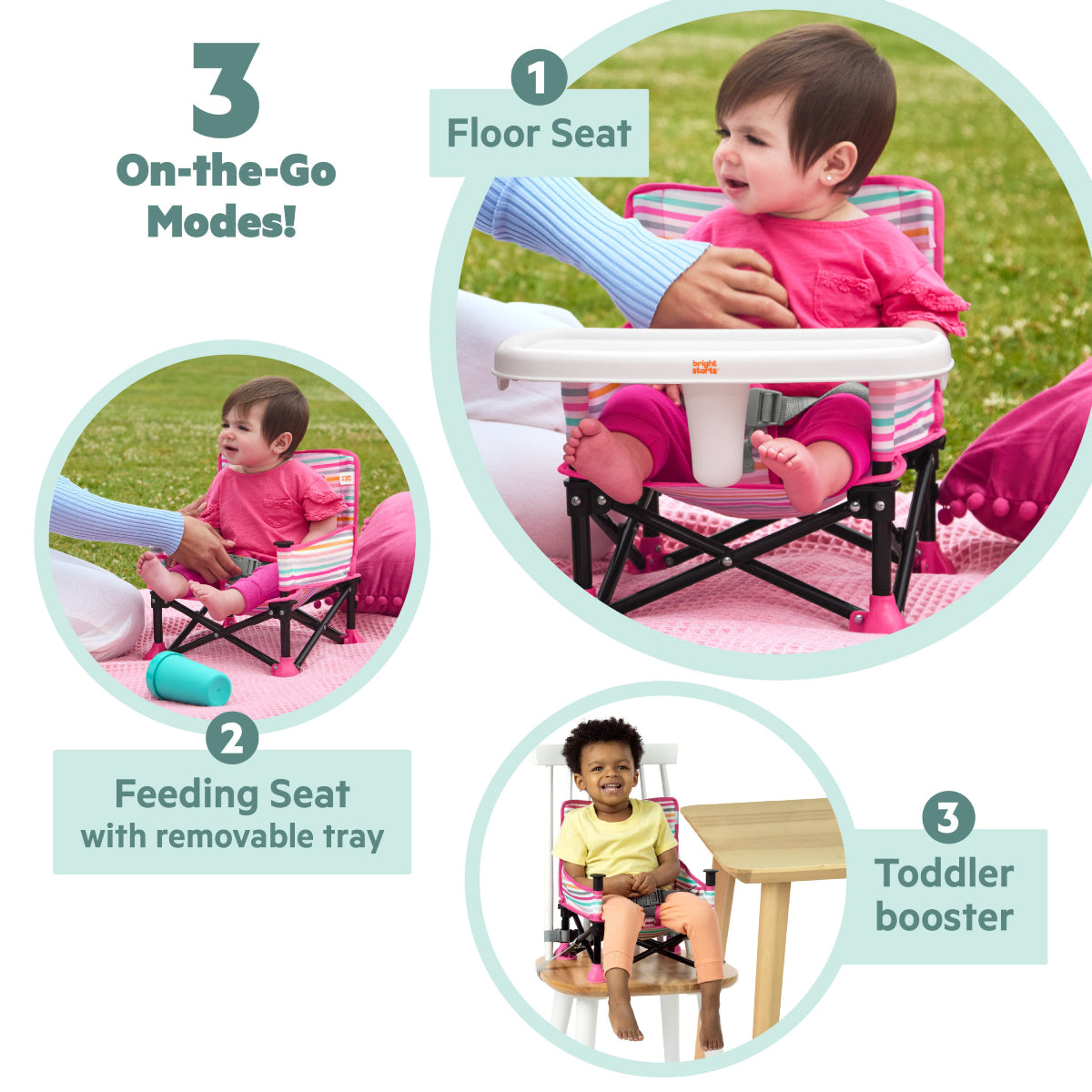 Bright Starts Disney Baby Pop N Sit Portable Booster Seat