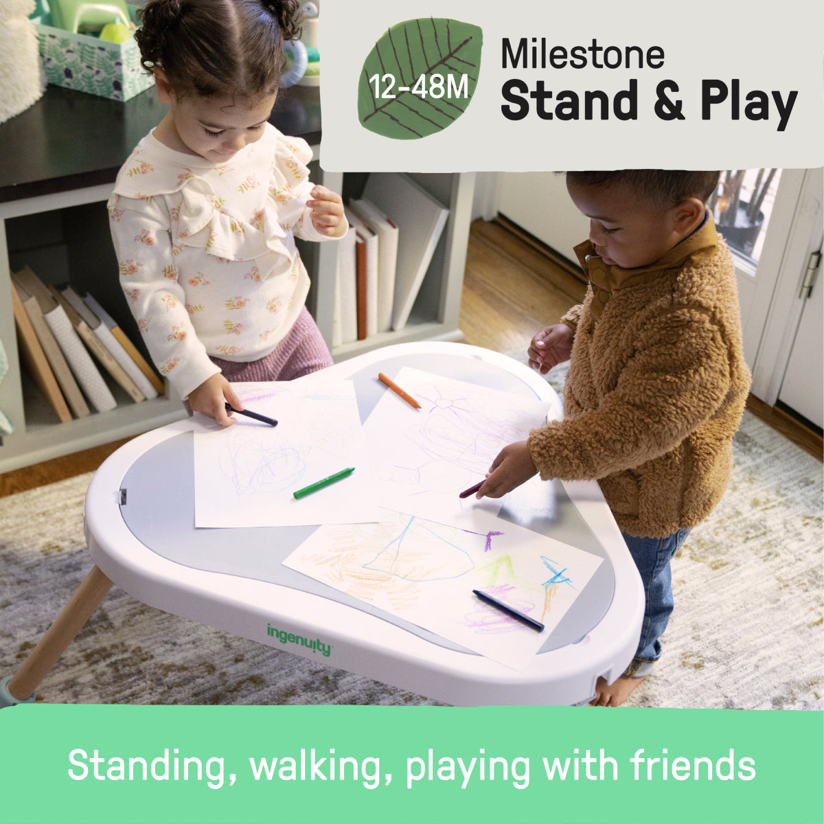 Ingenuity Tummy-to-Toes 6-in-1 Milestone Center Play Mat - Gray