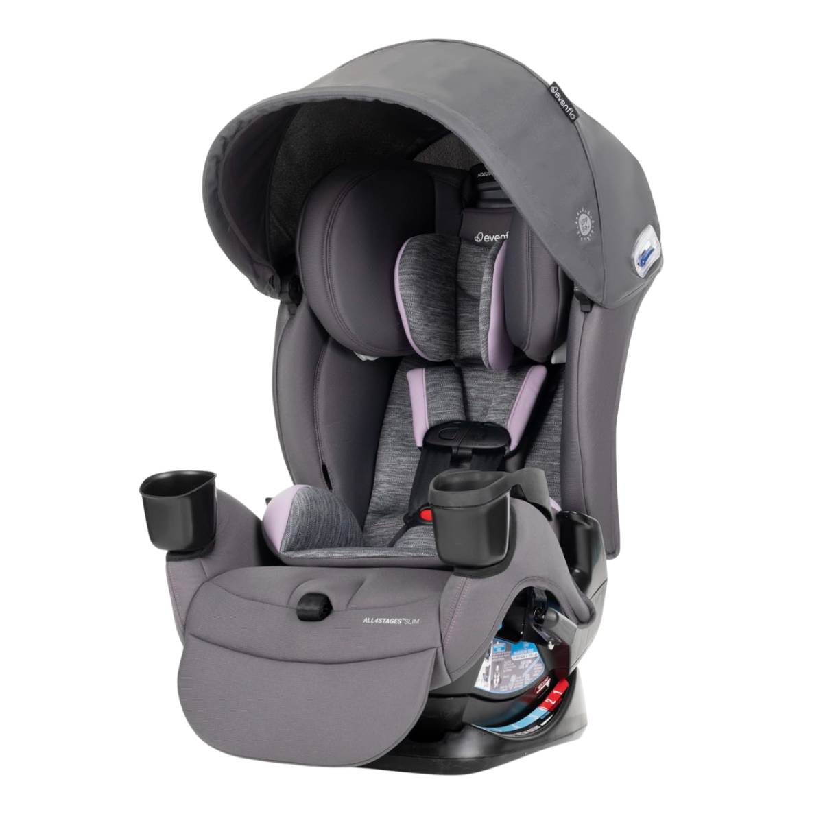 Evenflo All4Stages Slim Plus Canopy 4-in-1 Convertible Car Seat - Gray/Pink
