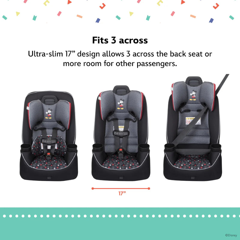 Disney Baby Easy Elite Slim All-In-One Convertible Car Seat - Black/Pink