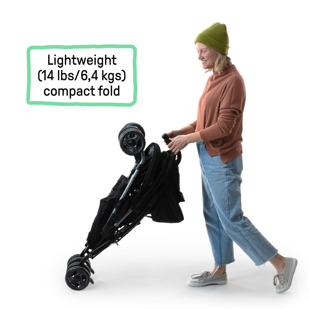 Ingenuity Summer 3Dlite Convenience Stroller with 5-Point Safety Harness and Adjustable Shoulder Straps - Black
