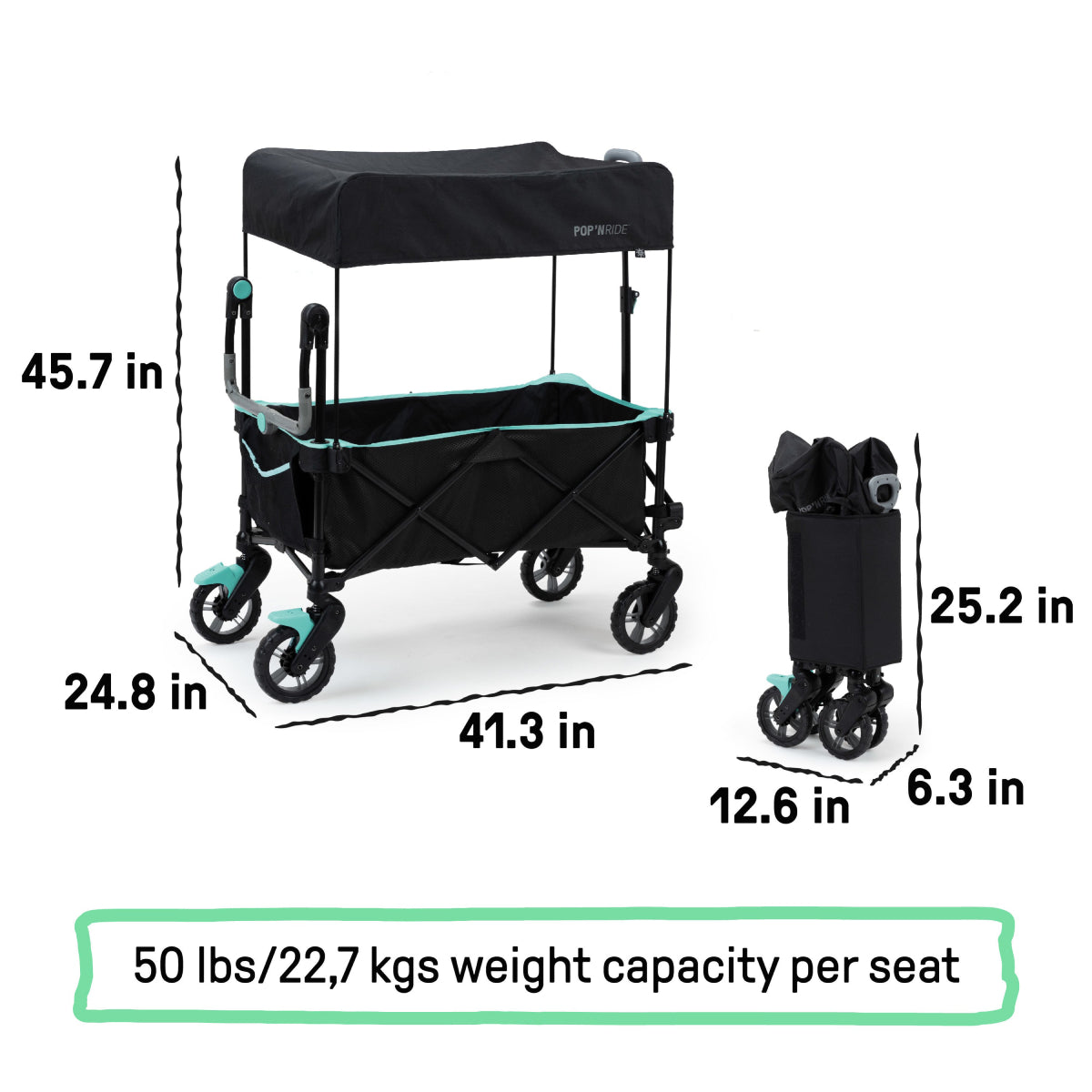 Summer by Ingenuity Pop 'N Ride Stroller Wagon - Black