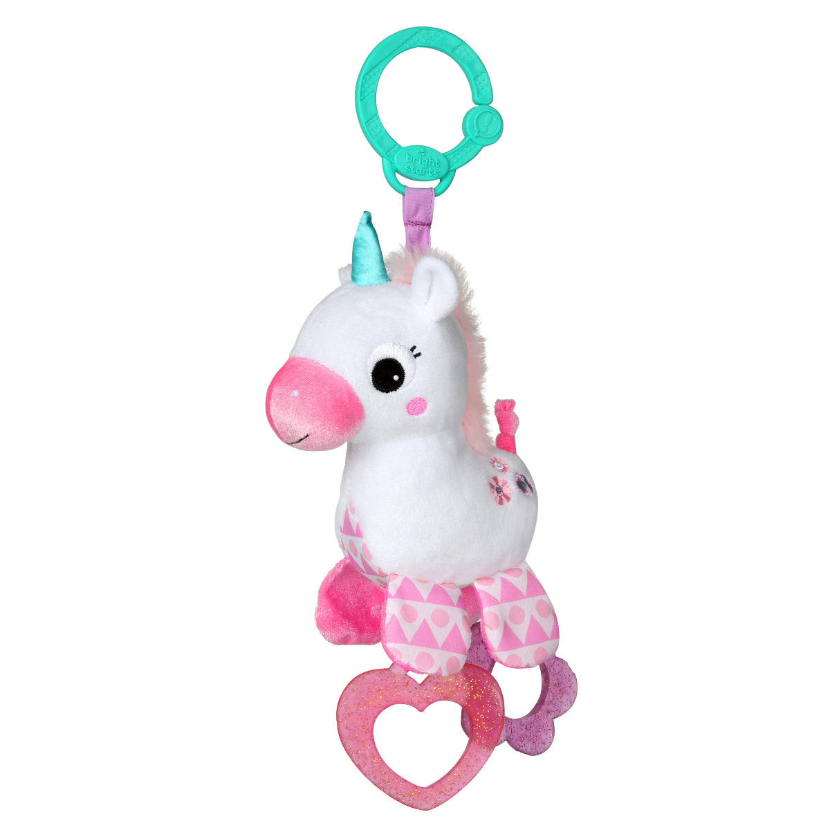 Bright Starts Sparkle and Shine Unicorn On-the-Go Take-Along Toy - White