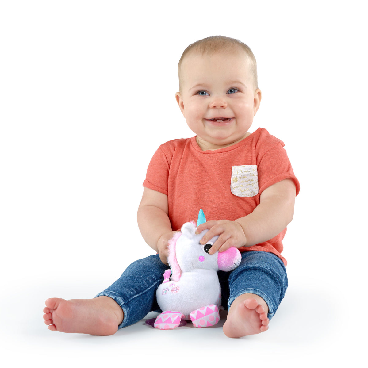 Bright Starts Sparkle and Shine Unicorn On-the-Go Take-Along Toy - White