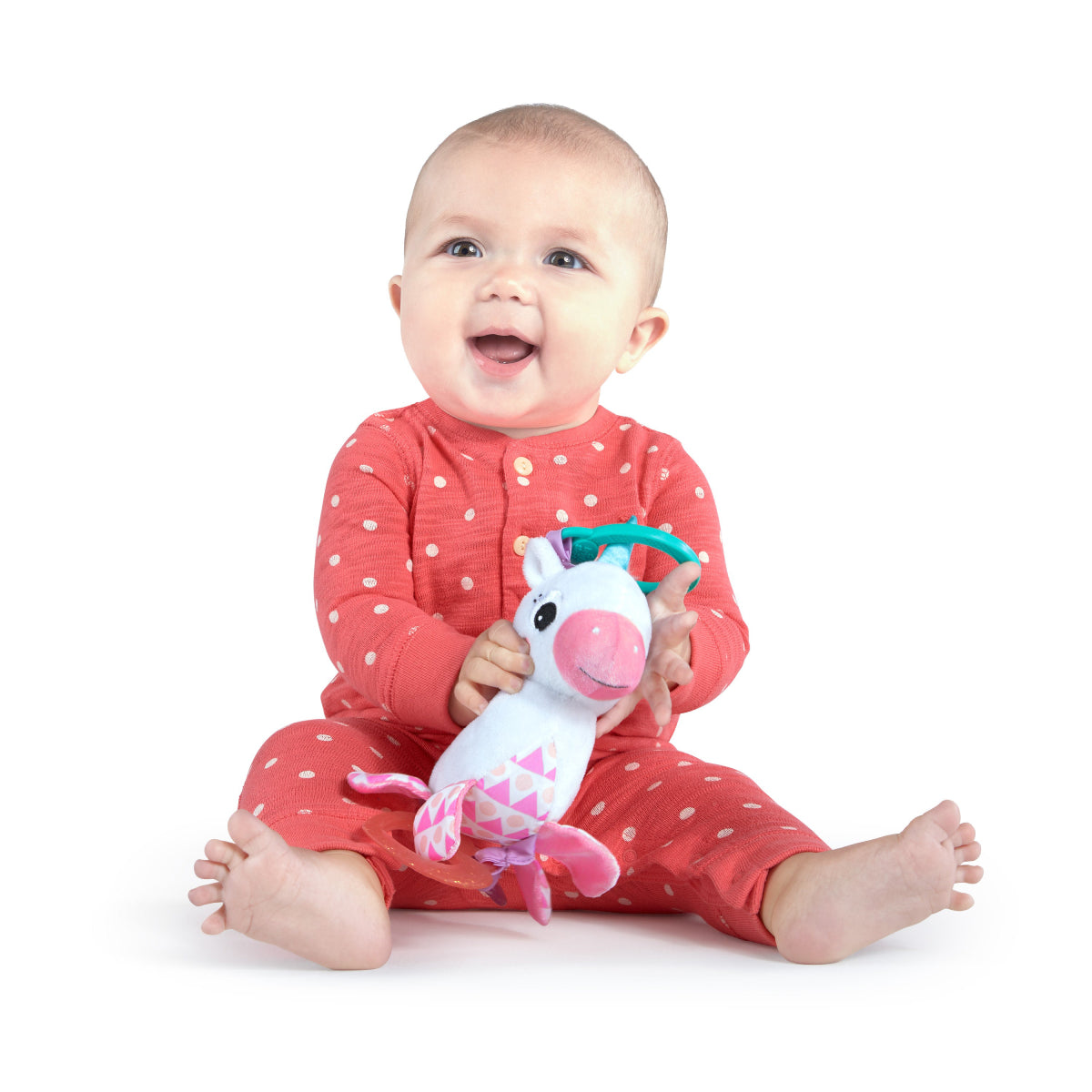 Bright Starts Sparkle and Shine Unicorn On-the-Go Take-Along Toy - White