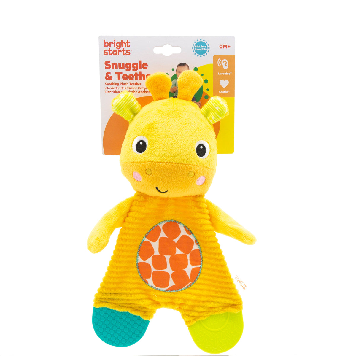 Bright Starts Snuggle and Teethe Giraffe Plush Teether Toy - Yellow
