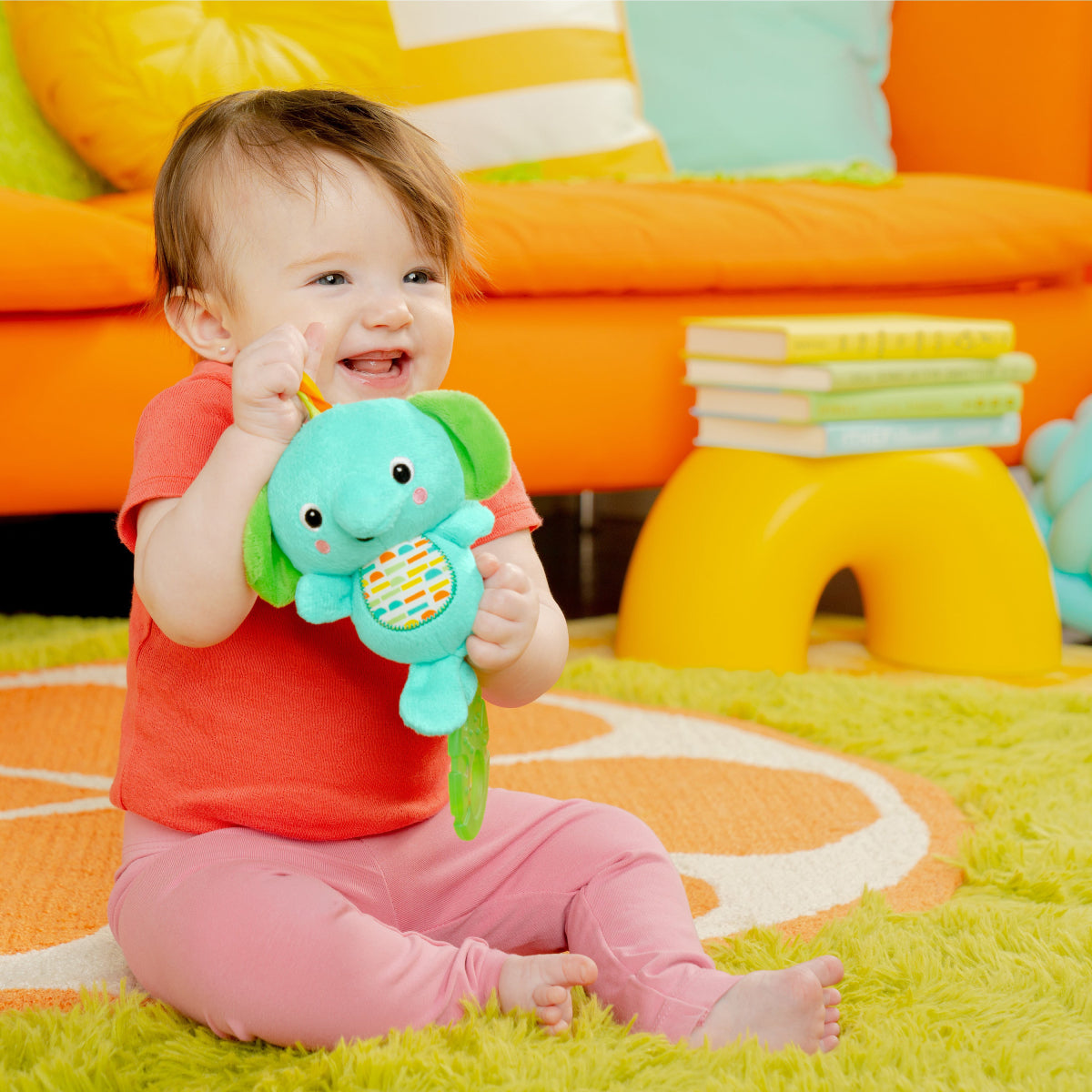 Bright Starts Tug Tunes Elephant On-the-Go Toy - Blue