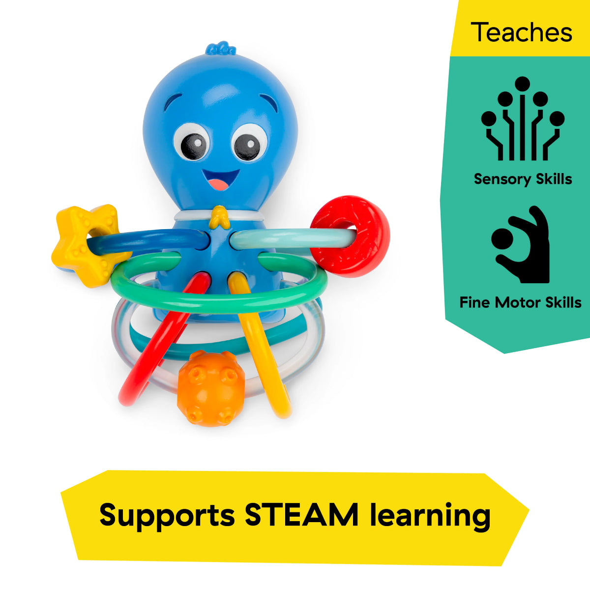 Baby Einstein Ocean Explorers Opuss Shake and Soothe Teether Rattle Toy - Blue