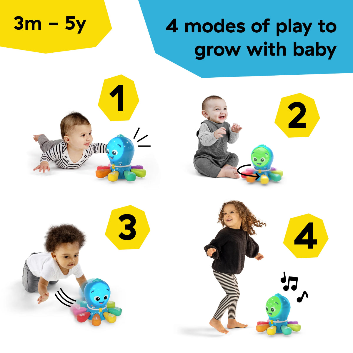 Baby Einstein Ocean Explorers Go Opus Go 4-in-1 Crawl and Chase Activity Learning Toy - Blue