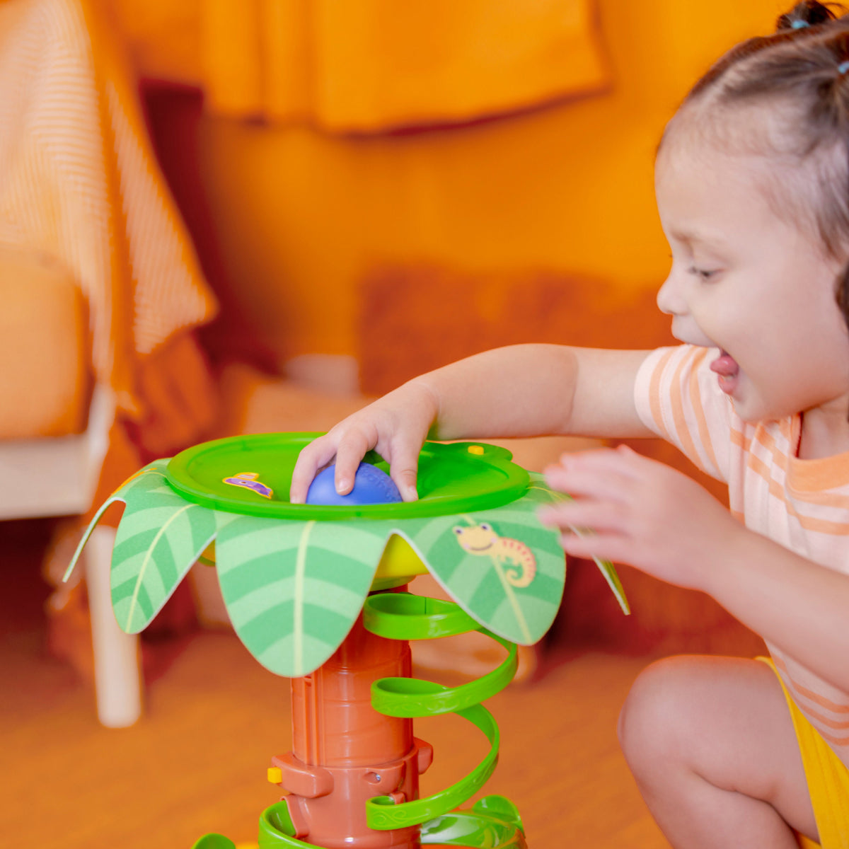 Bright Starts Tropical Twirl Ball Play Toy with Lights and Sounds