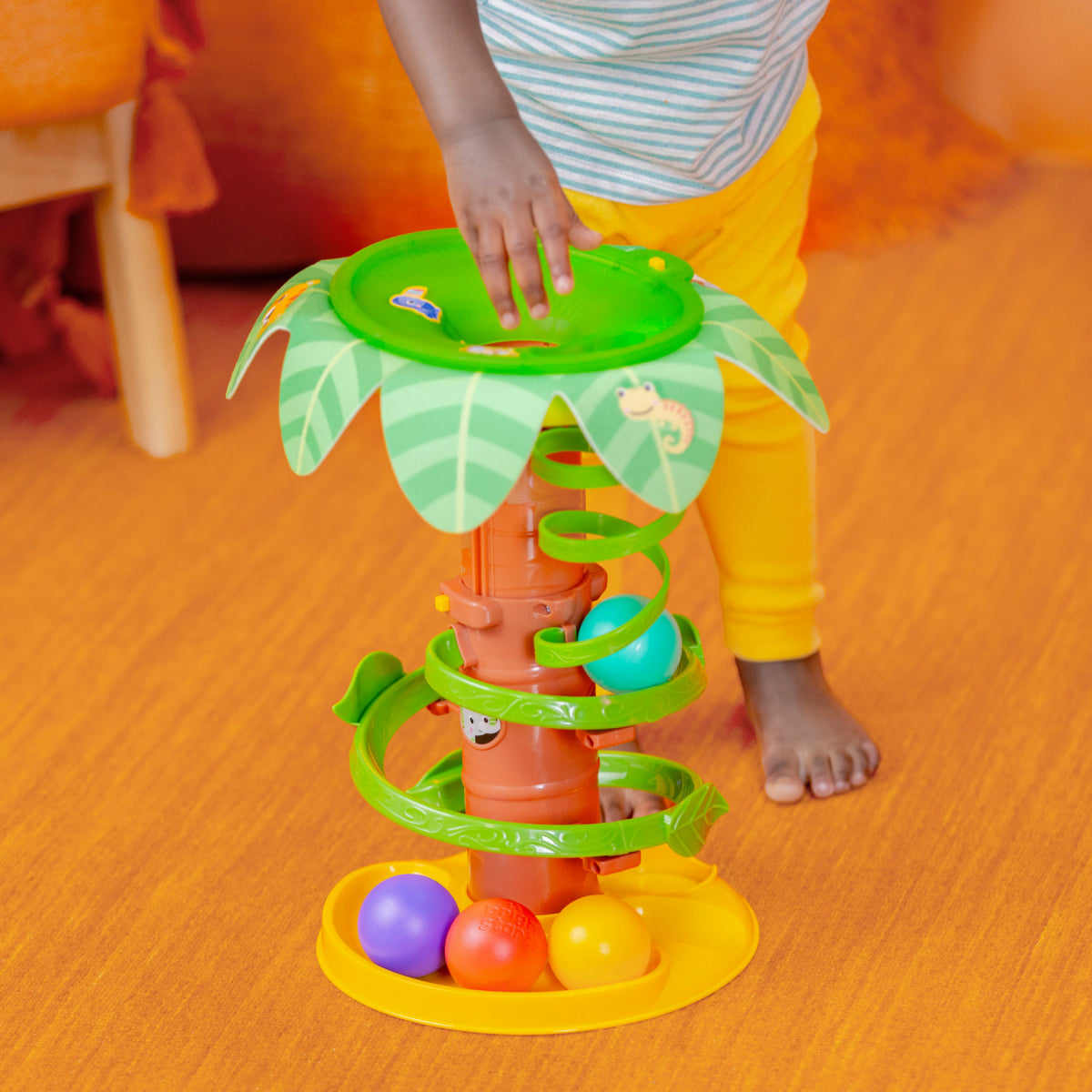 Bright Starts Tropical Twirl Ball Play Toy with Lights and Sounds